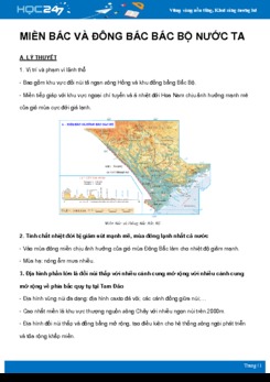 Chuyên đề Miền bắc và Đông Bắc Bắc bộ nước ta môn Địa Lý 8 năm 2021