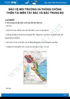 Bảo vệ môi trường và phòng chống thiên tai miền Tây Bắc và Bắc Trung bộ môn Địa Lý 8 năm 2021