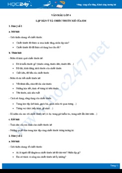 Lập dàn ý tả chiếc thước kẻ của em - Văn mẫu lớp 4