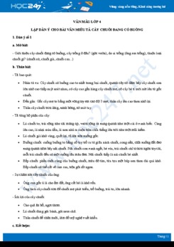 Lập dàn ý cho bài văn miêu tả cây chuối đang có buồng - Văn mẫu lớp 4