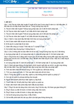 Bộ 5 đề thi thử THPT QG năm 2021 môn GDCD Trường THPT Vĩnh Linh