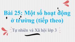 Tự nhiên và Xã hội 3 Bài 25: Một số hoạt động ở trường (tiếp theo)