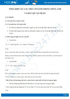 Tổng hợp các cấu trúc so sánh trong Tiếng Anh và bài tập vận dụng