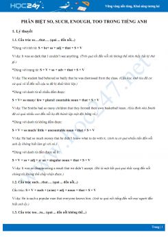 Phân biệt So, Such, Enough, Too trong Tiếng Anh