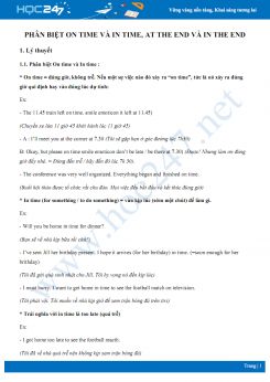 Phân biệt On time và In time, At the end và In the end