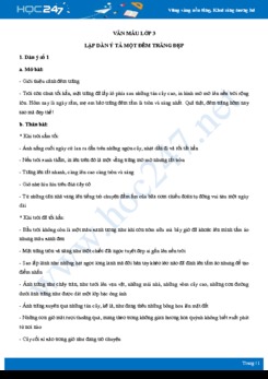 Lập dàn ý nêu cảm nghĩ về một đêm có trăng đẹp - Văn mẫu lớp 3