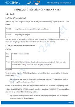 Thì quá khứ tiếp diễn với While và When