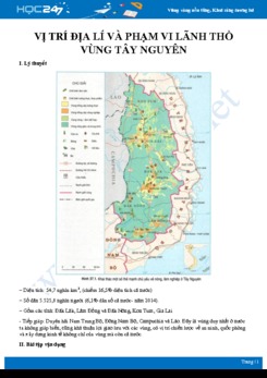 Tổng ôn Vị trí địa lý, phạm vi lãnh thổ vùng Tây Nguyên Địa lí 12