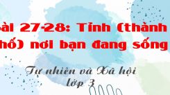 Tự nhiên và Xã hội 3 Bài 27-28: Tỉnh (thành phố) nơi bạn đang sống