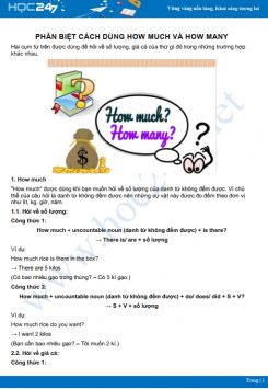 Phân biệt cách dùng How much và How many
