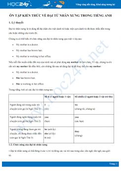 Ôn tập kiến thức về đại từ nhân xưng trong Tiếng Anh