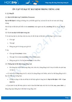 Ôn tập về đại từ bất định trong Tiếng Anh