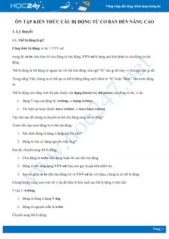 Ôn tập kiến thức câu bị động từ cơ bản đến nâng cao