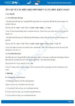 Ôn tập về câu điều kiện hỗn hợp và câu điều kiện loại 0