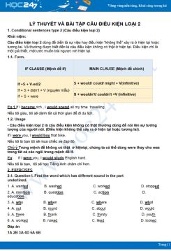 Lý thuyết và bài tập Câu điều kiện loại 2