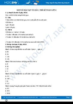 Một số bài tập về Giây, thế kỉ Toán lớp 4