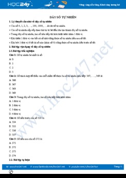 Phương pháp giải bài tập Dãy số tự nhiên Toán lớp 4