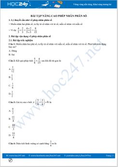 Hướng dẫn giải bài tập nâng cao Phép nhân phân số Toán lớp 4