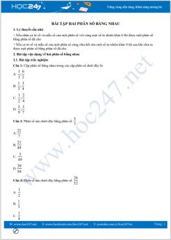 Hướng dẫn giải bài tập về dạng hai phân số bằng nhau cấp tiểu học