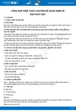 Tổng hợp kiến thức chuyên đề Quan niệm về Đạo đức