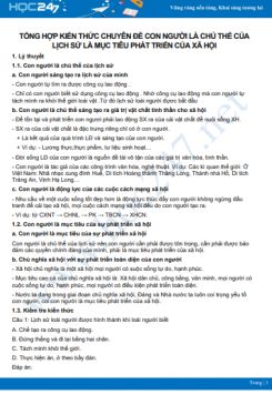 Chuyên đề Con người là chủ thể của lịch sử là mục tiêu phát triển của xã hội