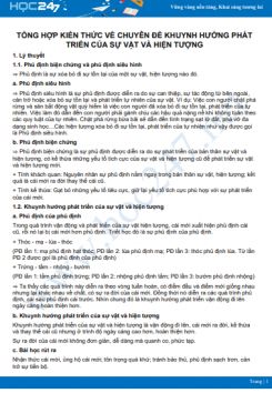 Chuyên đề Khuynh hướng phát triển của sự vật và hiện tượng