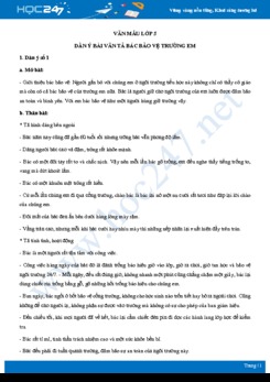 Dàn ý tả bác bảo vệ trường em - Văn mẫu lớp 5