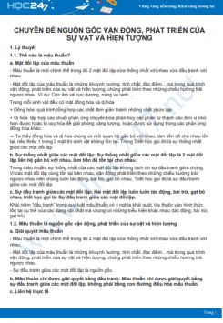 Chuyên đề Nguồn gốc vận động, phát triển của sự vật và hiện tượng