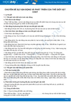 Chuyên đề sự vận động và phát triển của thế giới vật chất