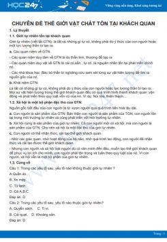 Chuyên đề thế giới vật chất tồn tại khách quan