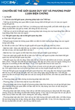 Chuyên đề Thế giới quan duy vật và phương pháp luận biện chứng