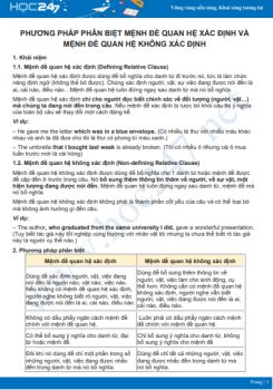 Phương pháp phân biệt mệnh đề quan hệ xác định và mệnh đề quan hệ không xác định