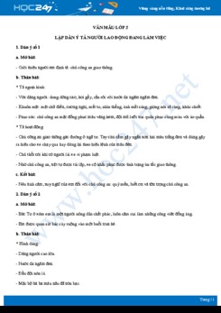 Lập dàn ý tả người lao động đang làm việc - Văn mẫu lớp 5