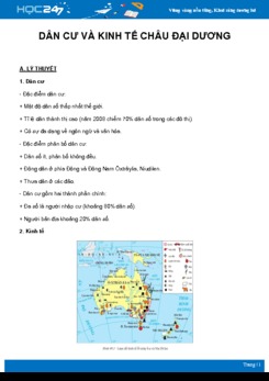 Chuyên đề Dân cư và kinh tế Châu Đại Dương môn Địa Lý 7 năm 2021