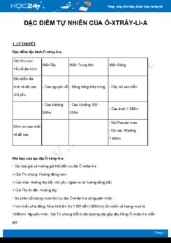 Chuyên đề Đặc điểm tự nhiên của Ô-xtrây-li-a môn Địa Lý 7 năm 2021
