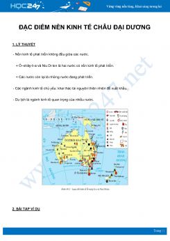 Chuyên đề Đặc điểm nền kinh tế Châu Đại Dương môn Địa Lý 7 năm 2021