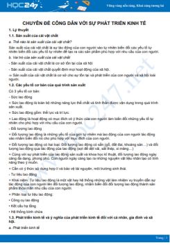 Chuyên đề Công dân với sự phát triển kinh tế