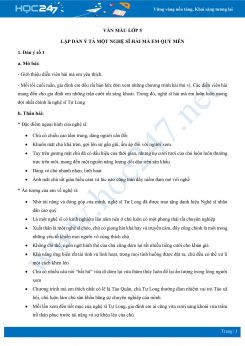 Lập dàn ý tả một nghệ sĩ hài mà em quý mến - Văn mẫu lớp 5
