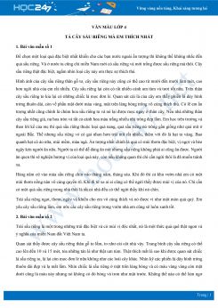 Tả cây sầu riêng mà em thích nhất - Văn mẫu lớp 4
