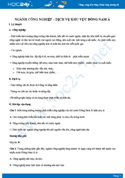 Chuyên đề Ngành công nghiệp - dịch vụ khu vực Đông Nam Á Địa lí 11