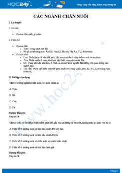 Chuyên đề Các ngành của chăn nuôi Địa lí 10