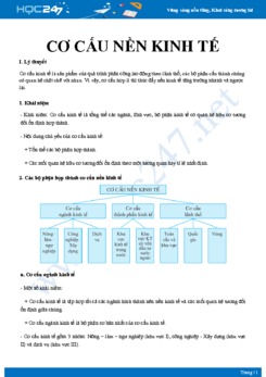 Chuyên đề Cơ cấu nền kinh tế Địa lí 10