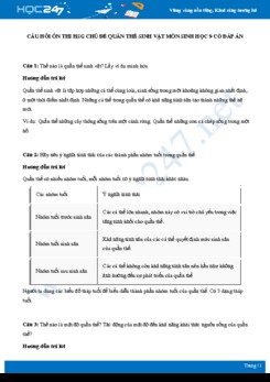 Câu hỏi ôn thi HSG chủ đề Quần Thể Sinh Vật môn Sinh học 9