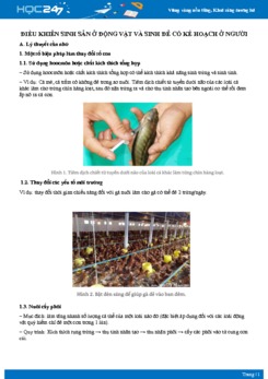 Lý thuyết Biện pháp điều khiển sinh sản ở động vật và sinh đẻ có kế hoạch ở người Sinh 11