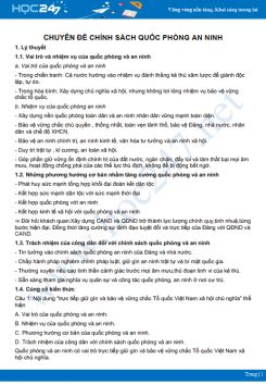 Chuyên đề Chính sách quốc phòng an ninh