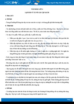 Lập dàn ý tả về cái cặp sách - Văn mẫu lớp 4