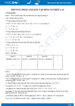 Phương pháp giải nhanh Dạng bài tập đếm số phép lai Sinh học 12
