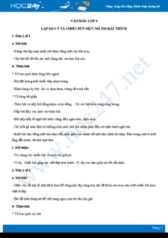 Lập dàn ý tả chiếc bút mực mà em rất thích - Văn mẫu lớp 4