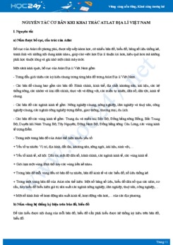 Một số nguyên tắc cơ bản khi khai thác atlat địa lí Việt Nam Địa lí 12