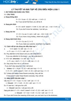 Lý thuyết và bài tập về câu điều kiện loại 1
